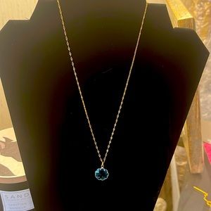 Rainbow Gold Circle of Aqua 18 in. Necklace